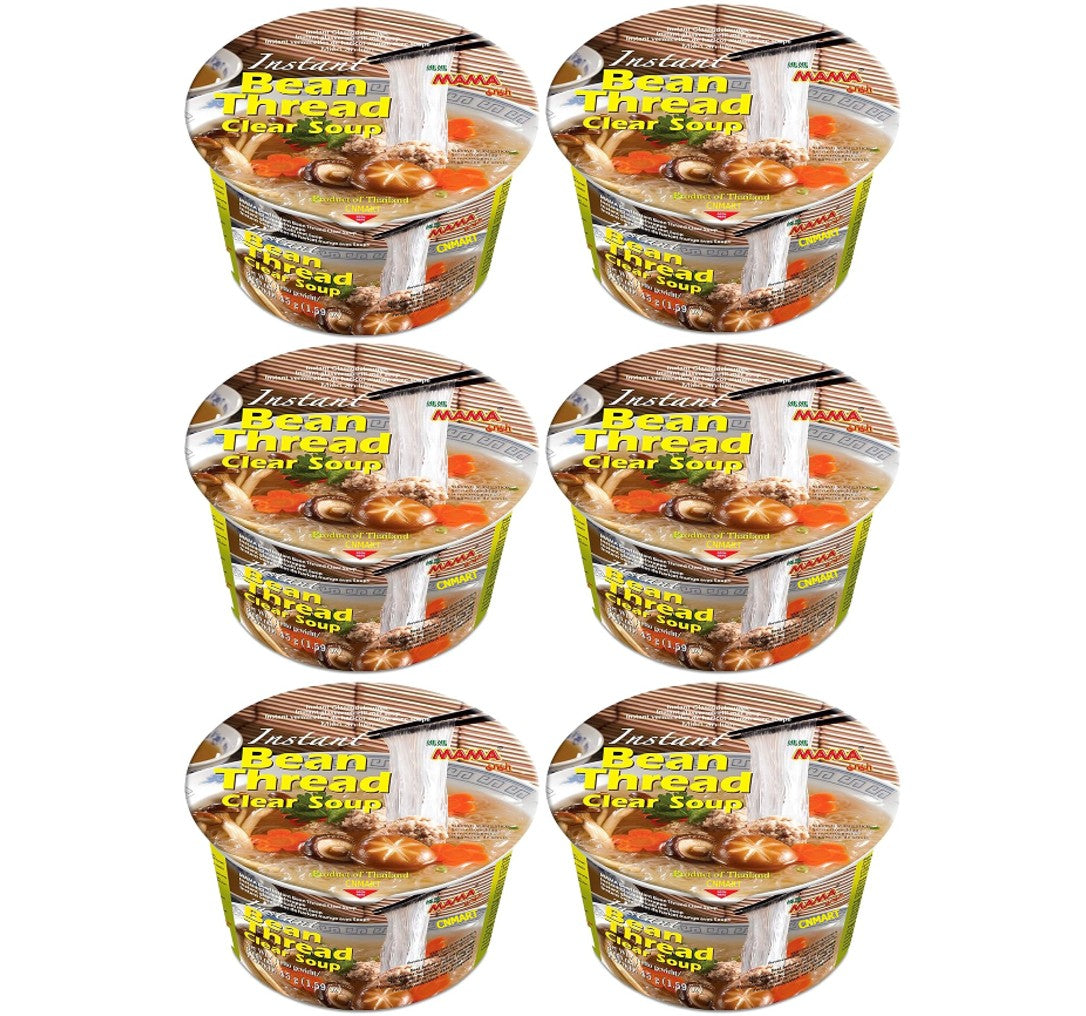 BBD: 18.02.2026, Mama Instant Vermicelli Bowl – Clear Soup, Pho Bo Style Bean Thread Rice Noodles 45g (Pack of 6)