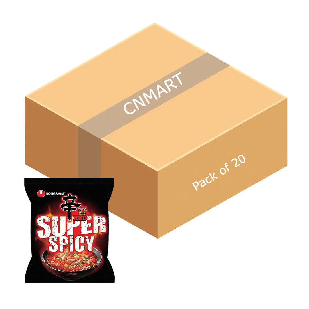 BBD:02.10.2025, Nongshim Shin Red Ramyun Super Spicy 120g (Pack of 20)