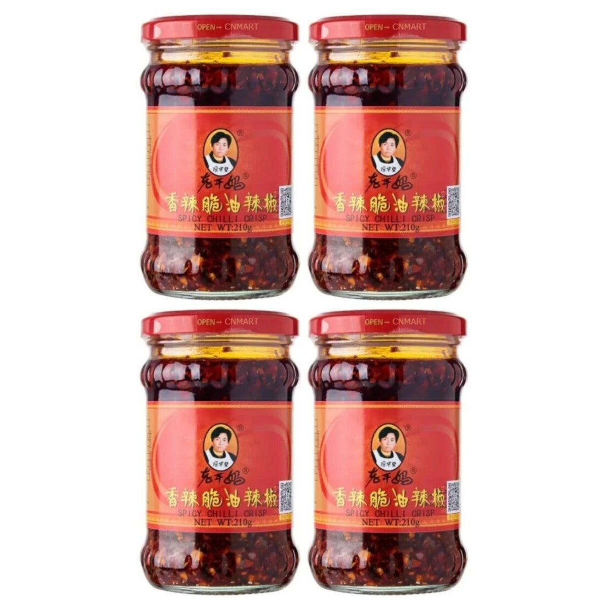 Laoganma Crispy Chilli in Oil 210g (Pack of 4)