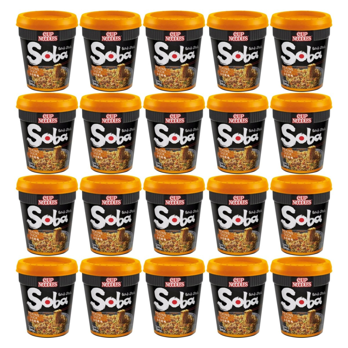 Nissin Soba Cup Noodles Peking Duck Flavour Wok Style 87g (Pack of 20)