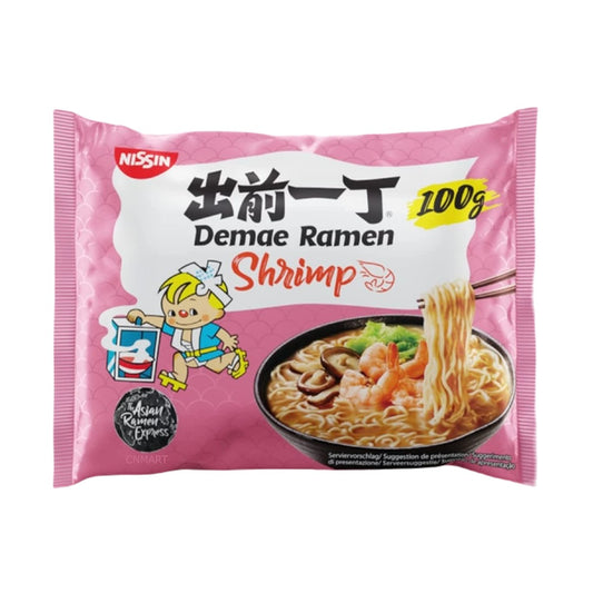Nissin Demae Ramen Shrimp Flavour Instant Noodles 100g