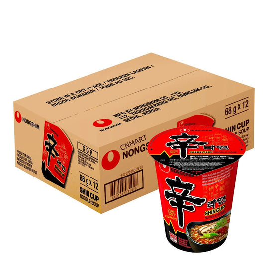 Nongshim Shin Cup Instant Noodle Ramen 68g (Pack of 12)