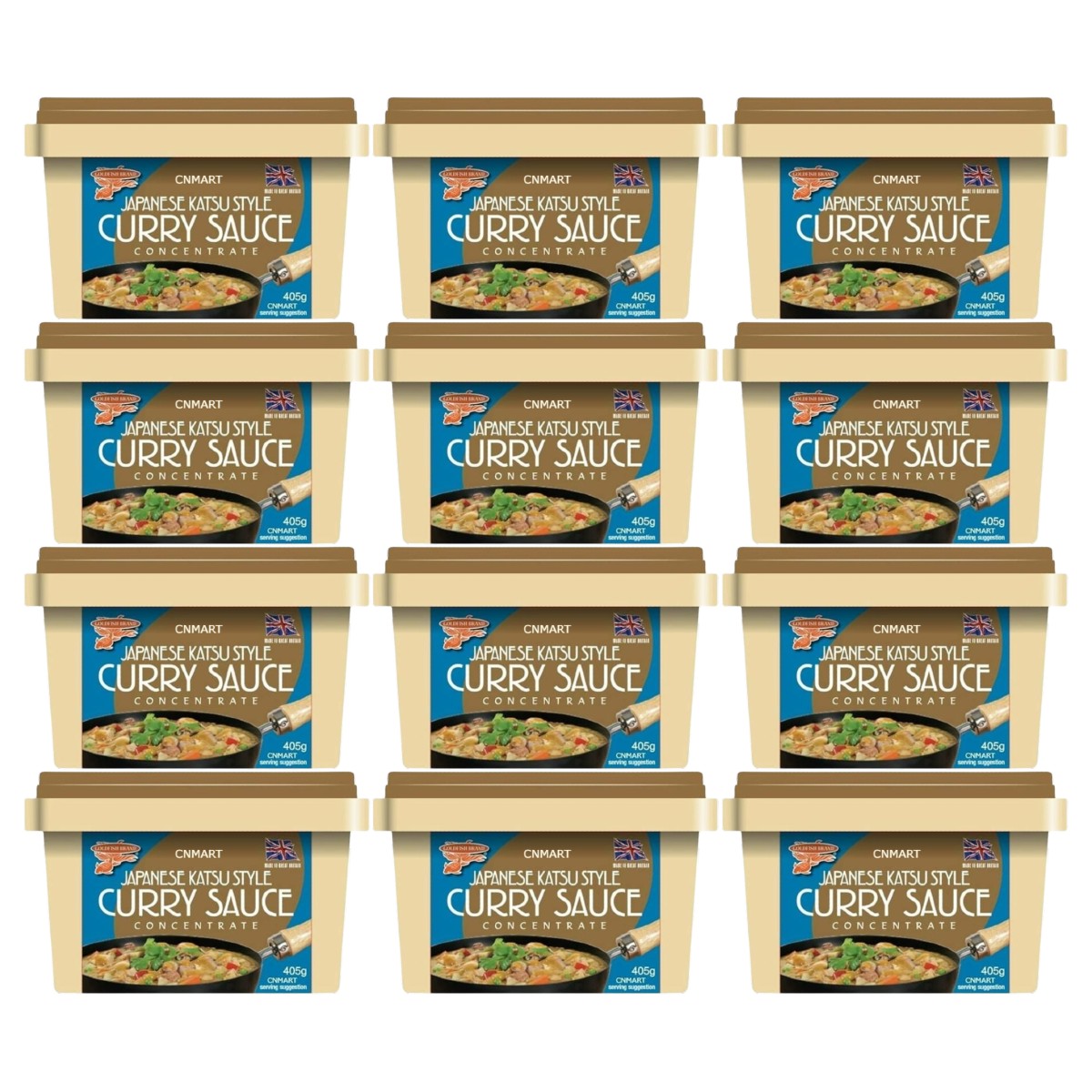 Goldfish Japanese Katsu Style Curry Sauce Paste Concentrate 405g (Pack of 12)