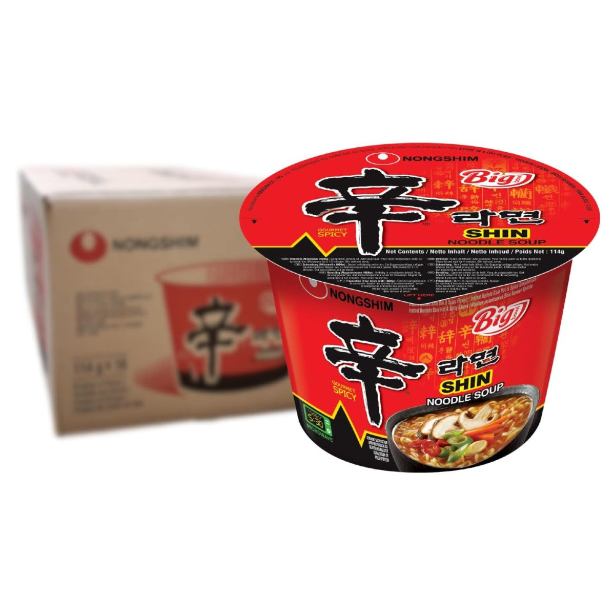 BBD: 25.12.20205, Nongshim Big Bowl Shin Instant Noodle Ramen Soup 114g (Pack of 16)