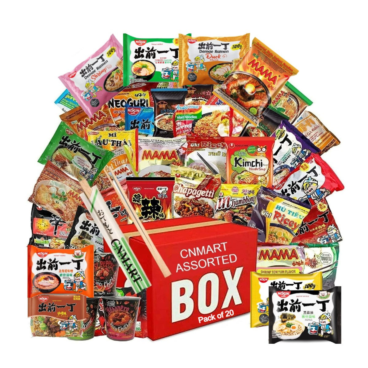 World Instant Noodles Ramen Variety Bundle Random Assorted Flavours (Pack of 20)