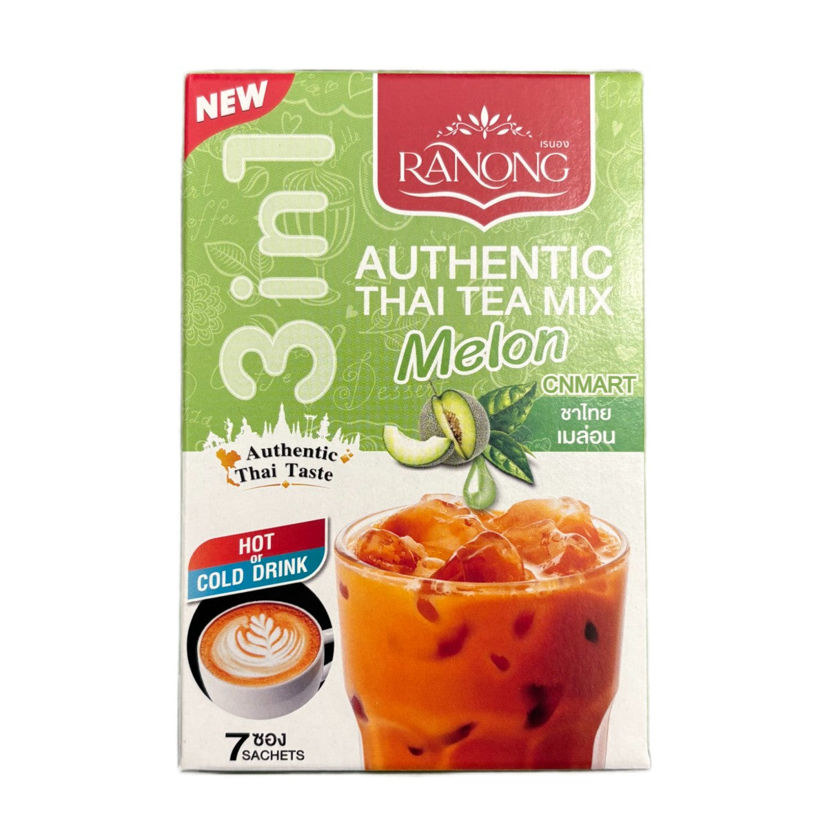 Ranong Thai Tea Mix Melon Flavour 3-in-1 Instant Drink 175g