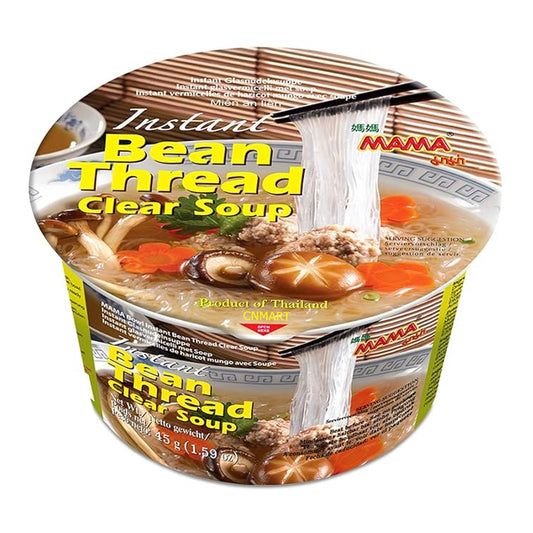 Mama Instant Vermicelli Bowl – Clear Soup, Pho Bo Style Bean Thread Rice Noodles, 45g