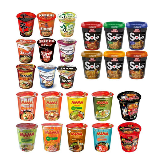 World Assorted Cup Instant Noodles Ramen Variety Bundle Gift Box (Pack of 12)
