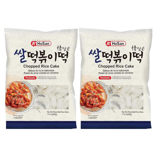 BBD: 15.10.2025, A+ Hosan Chopped Rice Cake (Teokboki) 500g (Pack of 2)