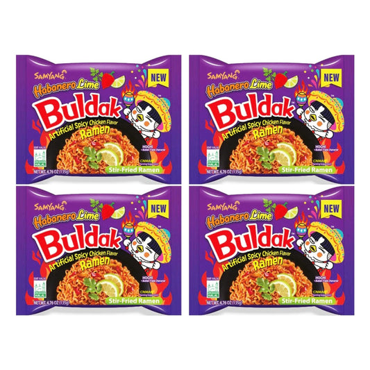 BBD: 14.10.2025, Samyang Buldak Hot Chicken Flavour Ramen - Habanero Lime 135g (Pack of 4)