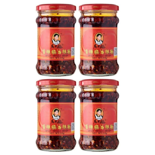 Laoganma Crispy Chilli in Oil 210g (Pack of 4)