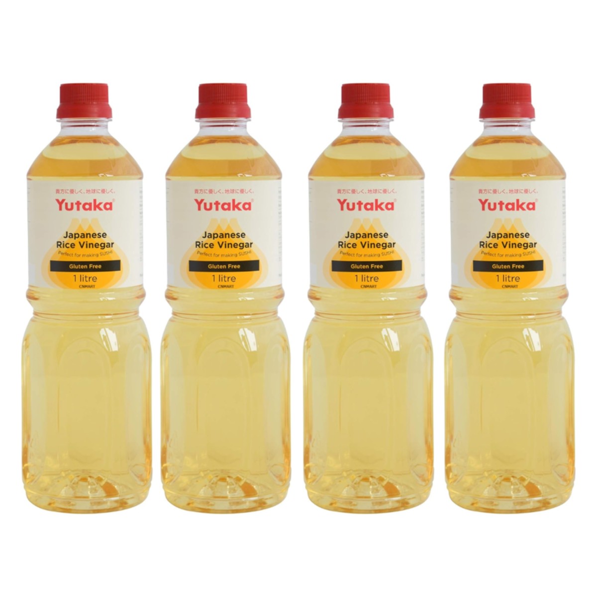 Yutaka Japanese Rice Vinegar Gluten Free 1L (Pack of 4)