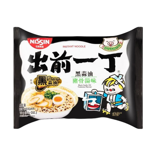 Nissin Demae Ramen Black Garlic Oil Tonkotsu Flavour Instant Noodles 100g