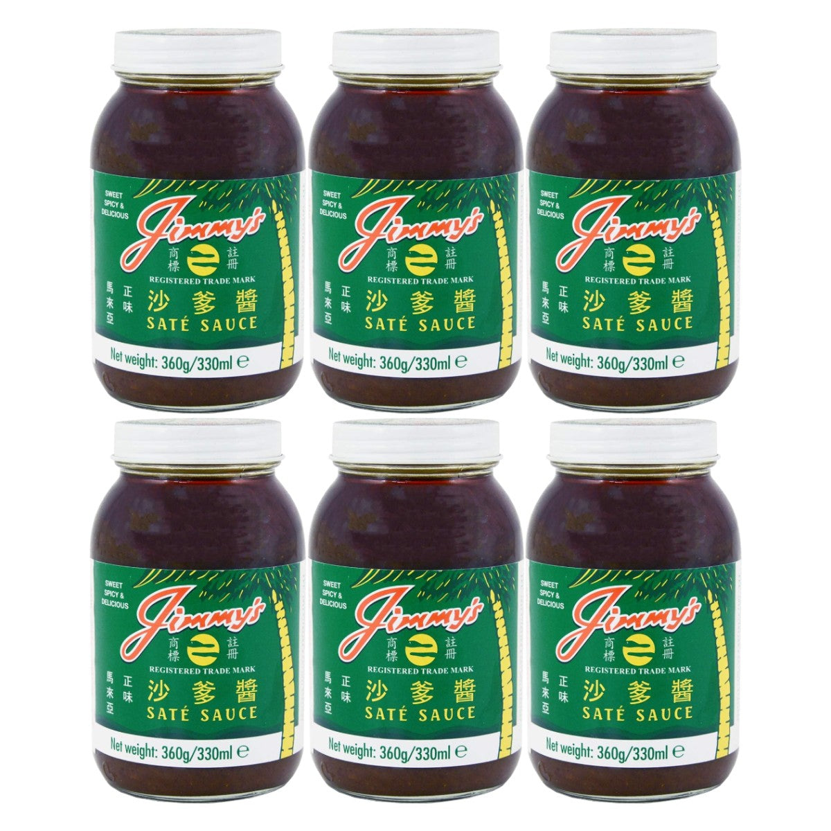 Jimmy's Sate (Satay) Sauce 360g (Pack of 6)