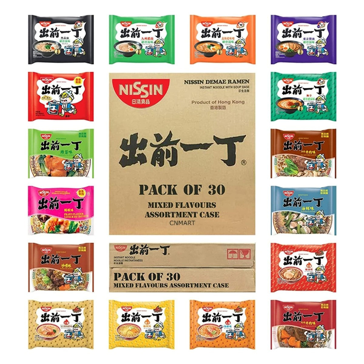 Nissin Demae Ramen Assorted 10 Different Flavours Instant Noodles (Pack of 30)