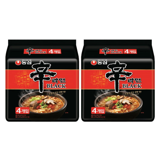 Nongshim Shin Ramyun Black Korean instant noodle ramen multipack with rich beef bone broth flavour, spicy ramyun noodles and premium Korean soup base pack of 8