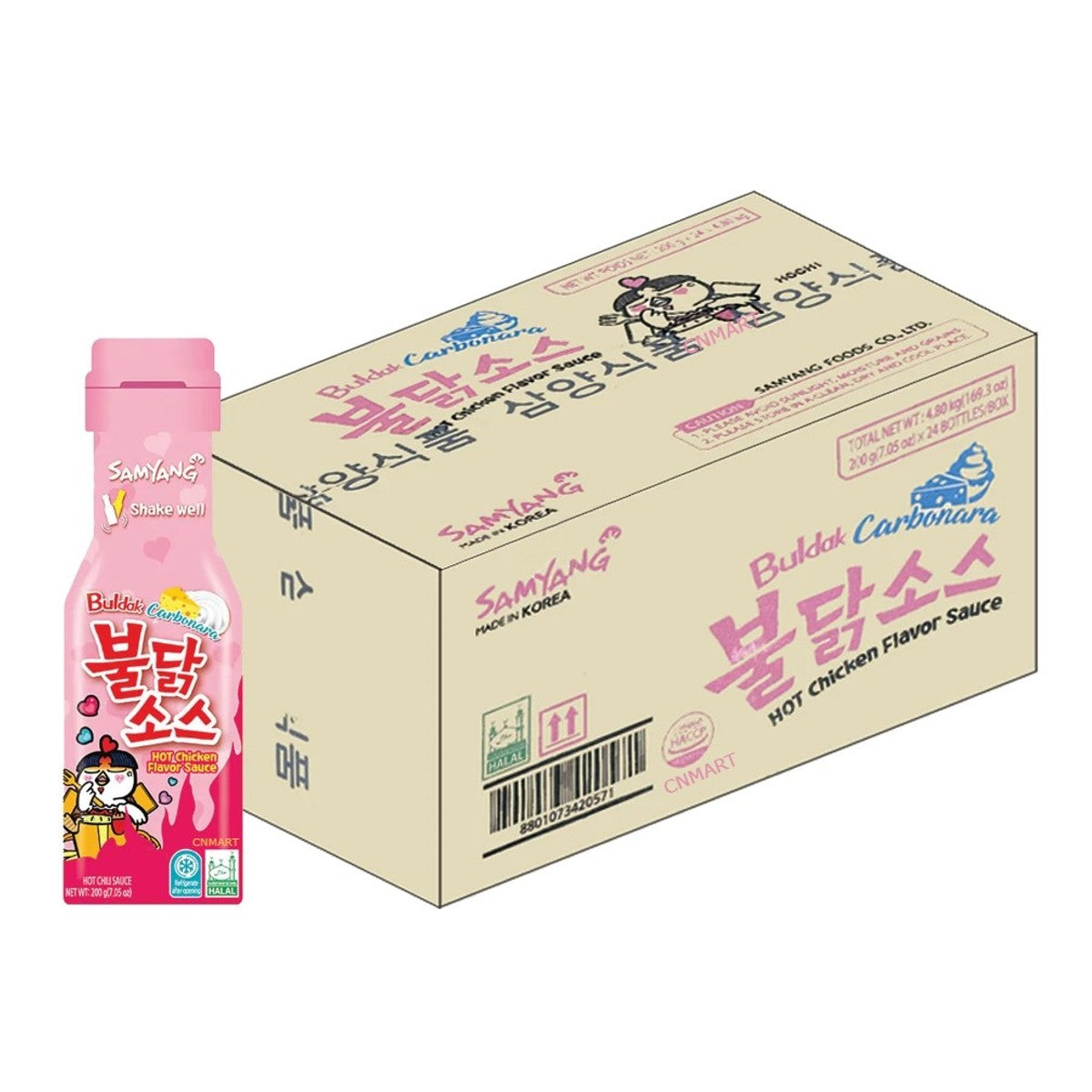 BBD: 21.01.2026, Samyang Buldak Hot Chicken Flavour Sauce - Carbonara 200g (Pack of 24)