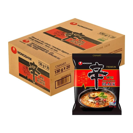 Nongshim Shin Ramyun Black Premium Korean Ramen Noodles 130g Halal (Pack of 20)