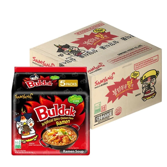 BBD: 01.10.2025, Samyang Buldak Hot Chicken Flavour Ramen - Stew Type (Soup) 145g (Pack of 40)